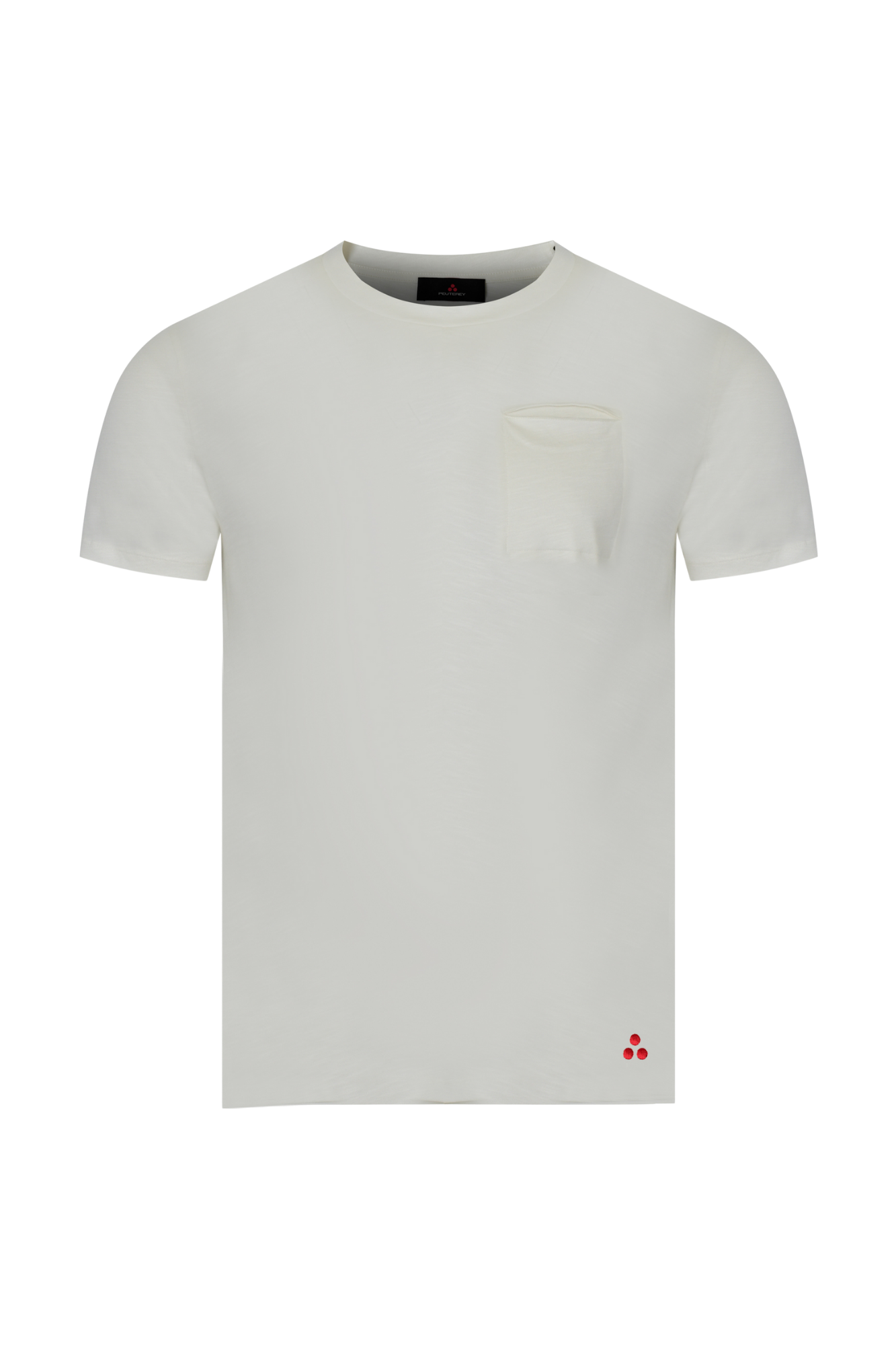 Peuterey biały t-shirt z kieszonką i logo