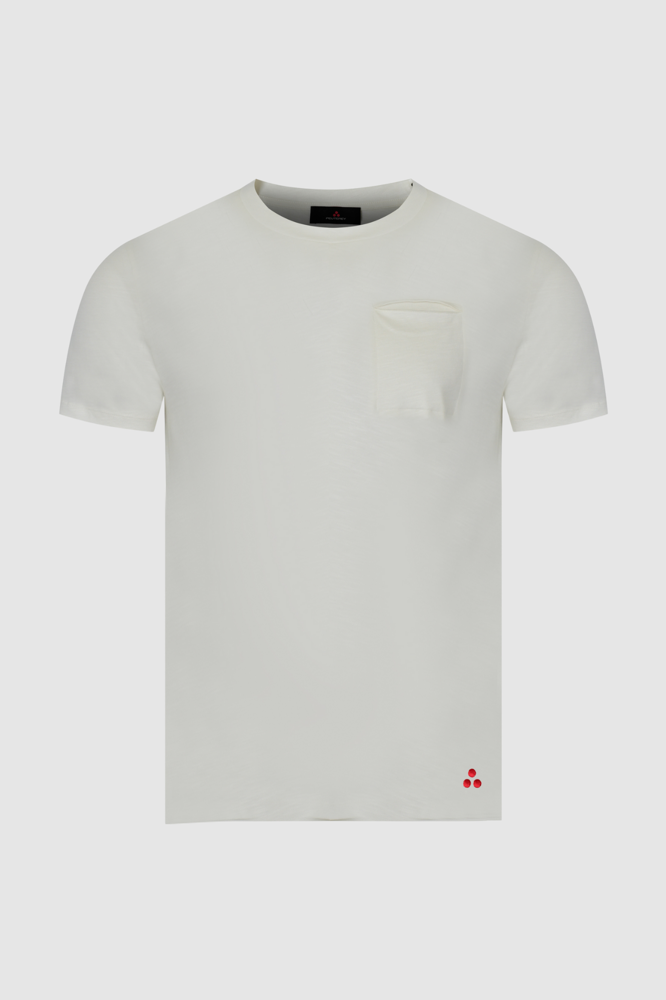 Peuterey biały t-shirt z kieszonką i logo