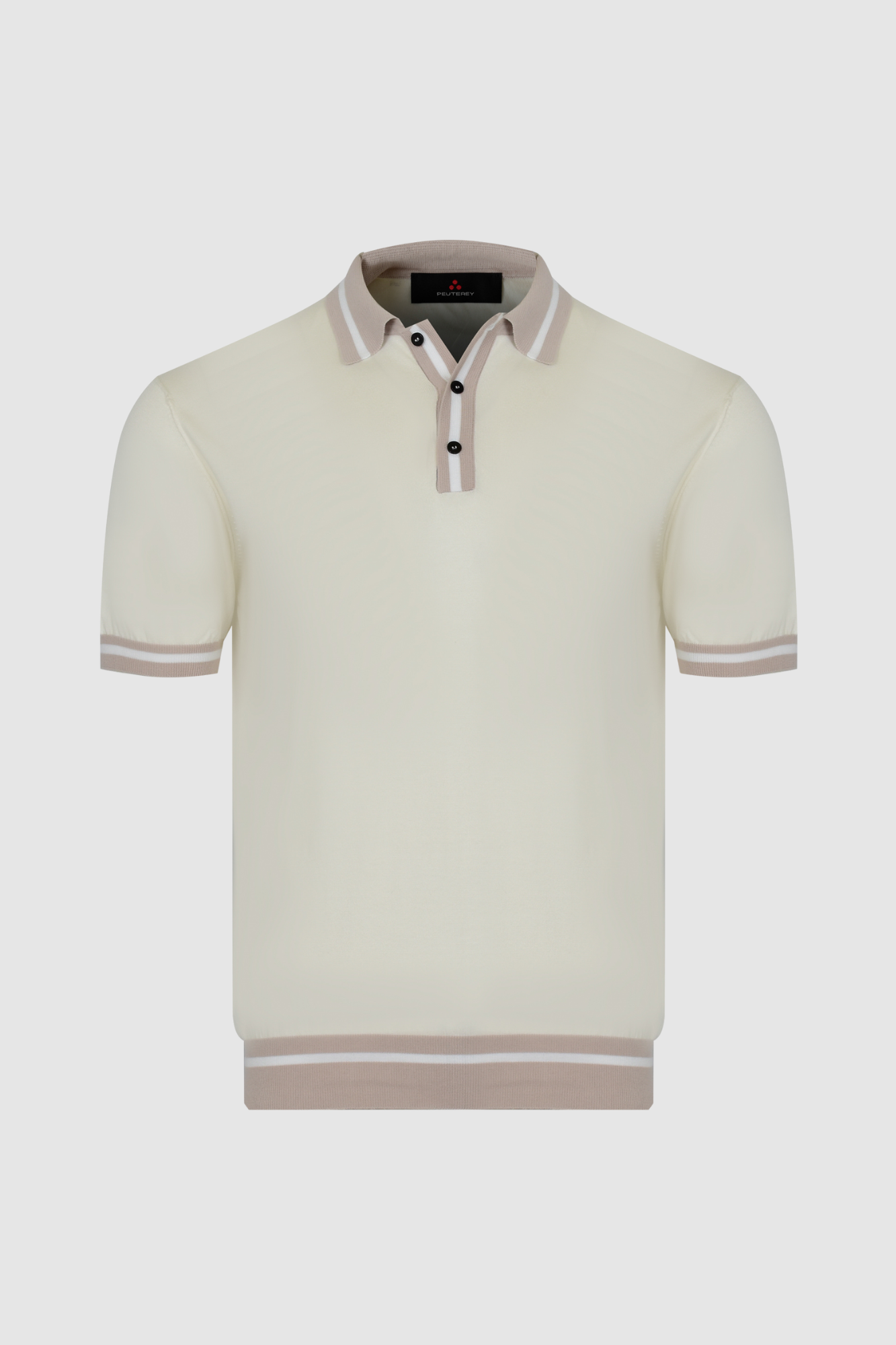 Peuterey kremowe polo z kontrastowymi detalami